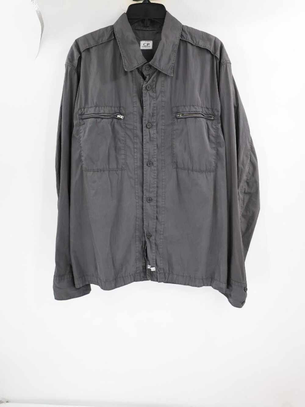 CP Company Shirt Mens XL 2XL Button Up cotton polyamide Long Sleeve Zip Pockets